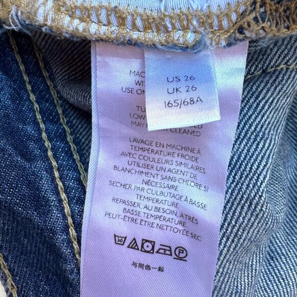 WE THE FREE Maggie Mid Rise Button Fly Straight Leg Frayed Hem Denim Jeans 26 /4 - Picture 6 of 8